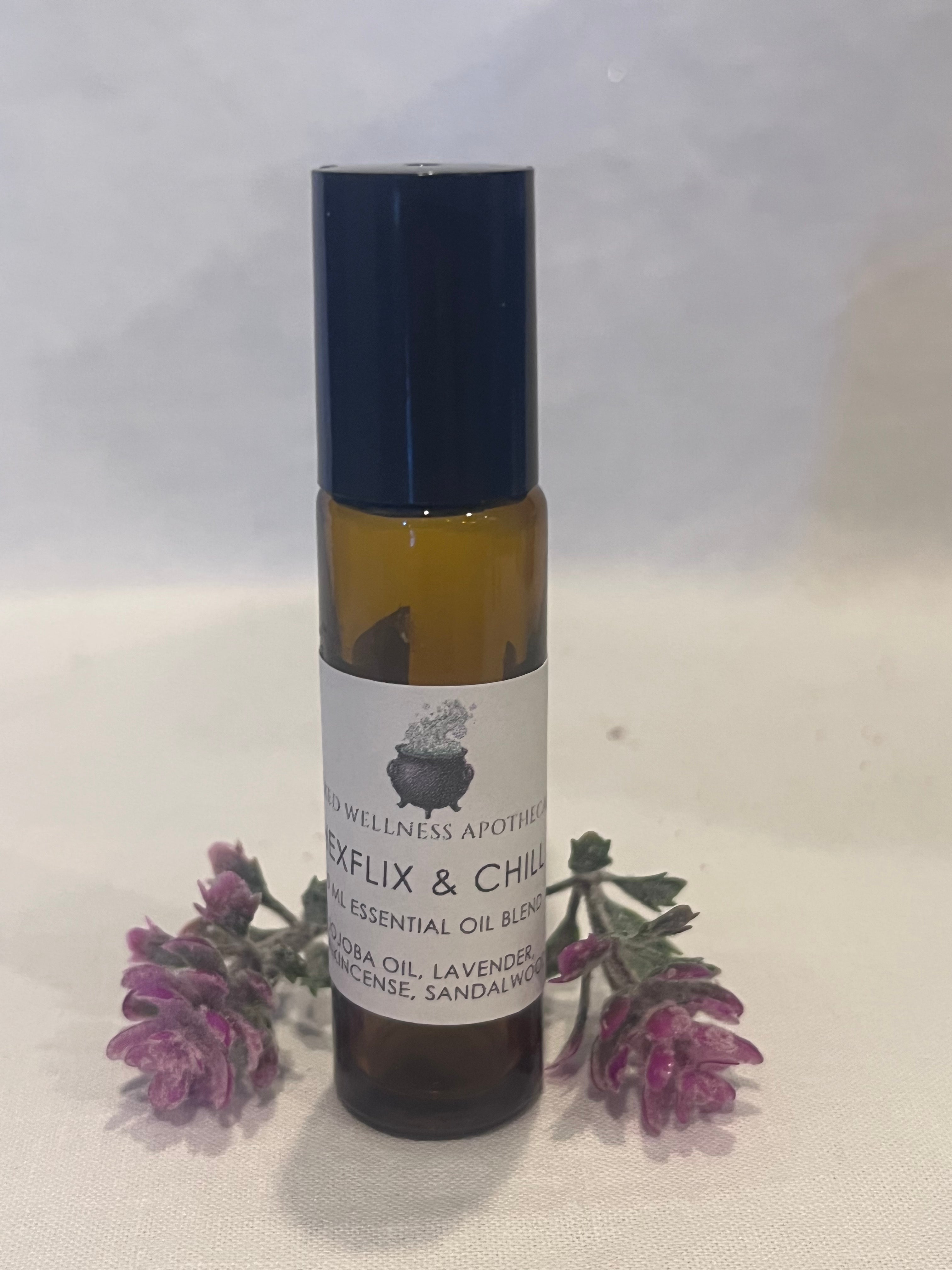 Hexflix and Chill – Cozy Relaxation Essential Oil Blend and Sugar Scrub